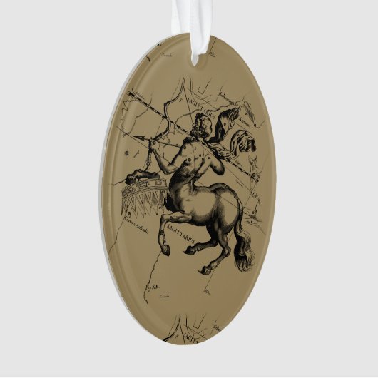 Carte de constellation de Sagittaire par Hevelius (devant)