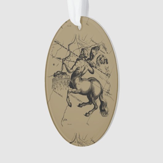 Carte de constellation de Sagittaire par Hevelius (devant)