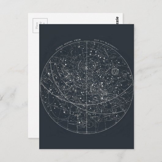 Carte de constellation vintage (Devant / Derrière)