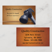 Carte de construction (Devant / Derrière)