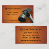 Carte de construction (Devant / Derrière)