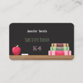 Carte de contact arrondie de l'enseignant substitu (Devant)