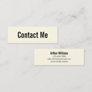 Carte de contact Creme professionnelle et Noir