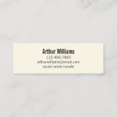 Carte de contact Creme professionnelle et Noir (Dos)