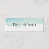 Carte de contact d'aquarelle de turquoise (Devant)