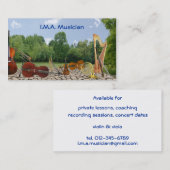 Carte de contact d'instruments d'orchestre (Devant / Derrière)