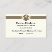 Carte de contact EMS/EMT Etoile de vie beige (Devant)