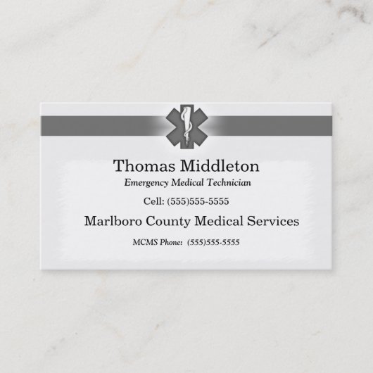 Carte de contact EMS/EMT gris (Devant)