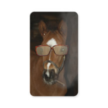 Carte de contact humoristique Cheval Foin Fumer Ci