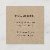 Carte de contact maman | Carte d'appel Kraft Rusti (Dos)