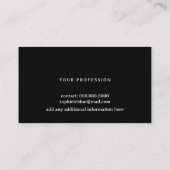 Carte de contact minimaliste Noir (Dos)