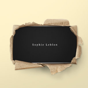 Carte de contact minimaliste Noir