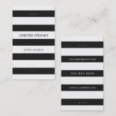 Carte de contact personnelle Black White Stripes m (Devant / Derrière)