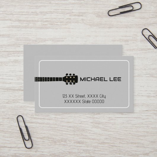 Carte de contact pour un lecteur de guitare ou une (Devant/Arrière en situation)