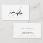 carte de contact pro plaine blanche / monogramme o (Devant / Derrière)