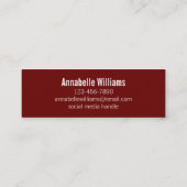 Carte de contact professionnelle Dark Red White (Dos)