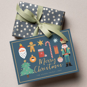 Carte de cookie de soldat de plomb de Noël coloré 