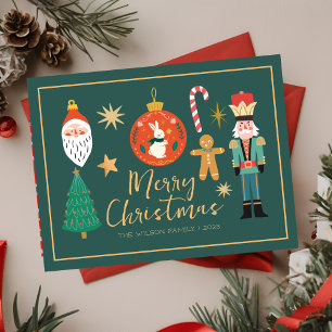 Carte de cookie de soldat de plomb de Noël coloré