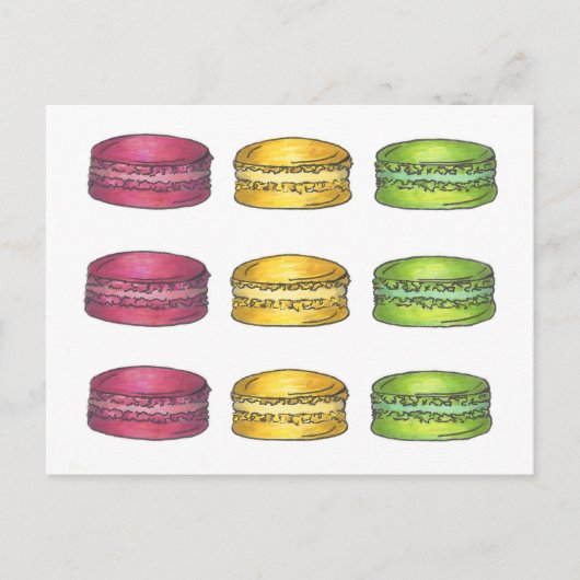 Carte de cookie Macaron Macaron Français Multicolo (Devant)