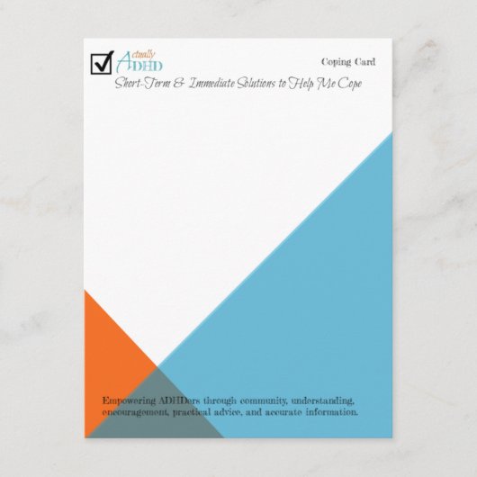 Carte de copie pour ADHD (Devant)