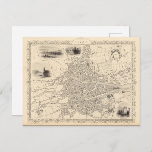 Carte de Cork, Irlande (Devant / Derrière)