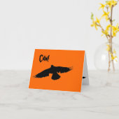 Carte de corneille de Halloween (Fleur jaune)