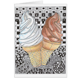 Carte de cornet de crème glacée