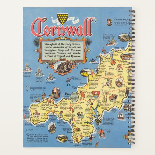 Carte de Cornwall, Angleterre (Dos)