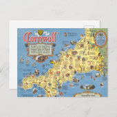 Carte de Cornwall, Angleterre (Devant / Derrière)