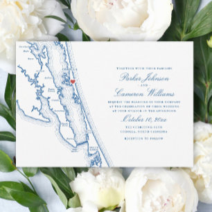 Carte de Corolla NC Élégante Bleu Nuit Mariage