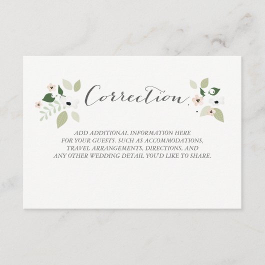 Carte de correction des fleurs de pré (Devant)