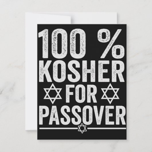 Carte De Correspondance 100% casher pour Pâque drôle Pessa'h Pesach (Devant)