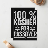 Carte De Correspondance 100% casher pour Pâque drôle Pessa'h Pesach (Devant/Arrière en situation)