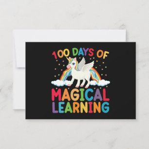 Carte De Correspondance 100 jours d'école licorne magique pour filles 