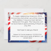 Carte De Correspondance 250th Anniversary America 4th of July Frame Note (Devant)