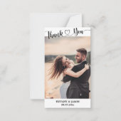 Carte De Correspondance 2 Photo Simple Elégant Mariage Main Lettré Coeur (Devant)