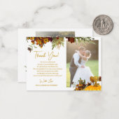 Carte De Correspondance 2 photos chute mariage botanique merci (Devant/Arrière en situation)