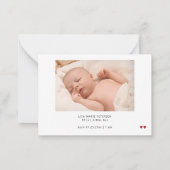 Carte De Correspondance 2 photos de bébé simple élégant script merci (Dos)