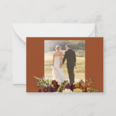 Carte De Correspondance 2 photos tomber brûlé orange mariage merci (Dos)