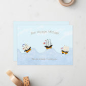 Carte De Correspondance 3 navires naviguant sur la mer Rolling Personnalis (Devant/Arrière en situation)