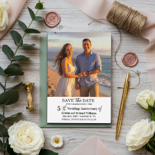 Carte De Correspondance 5e Anniversaire de Mariage Enregistrer la Date de