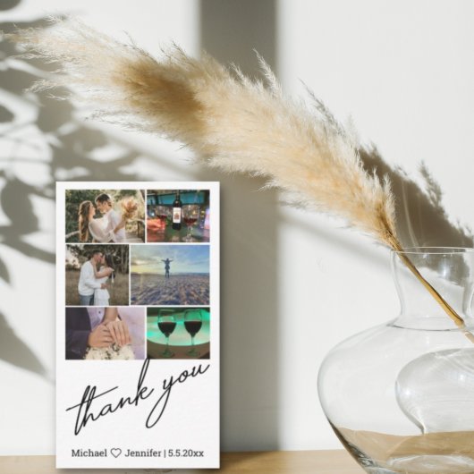 Carte De Correspondance 6 photos design collage mariage merci