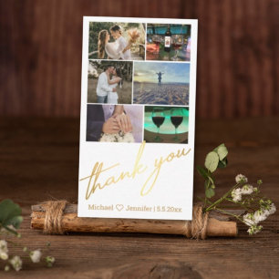 Carte De Correspondance 6 photos design collage mariage merci or