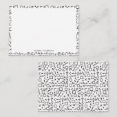 Carte De Correspondance 90's Noir & Blanc Retro Shapes Motif (Devant / Derrière)