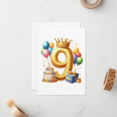 Carte De Correspondance 9e anniversaire doré (Devant/Arrière en situation)
