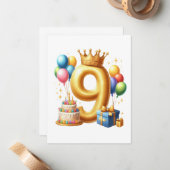 Carte De Correspondance 9e anniversaire doré (Devant/Arrière en situation)