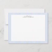 Carte de correspondance à bordure rayée bleu clair (Devant)