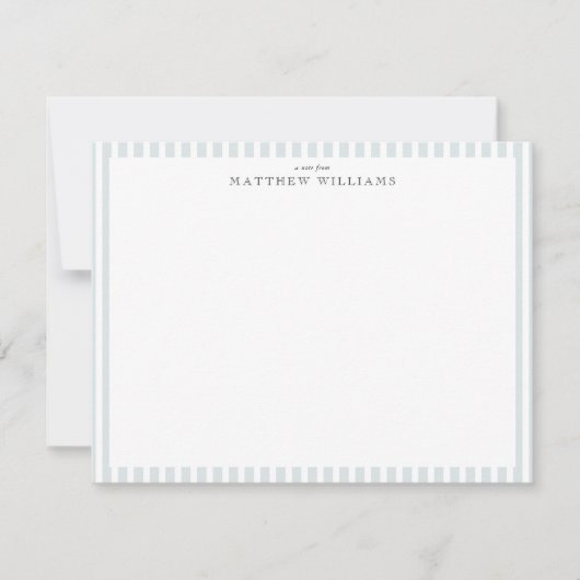 Carte de correspondance à bordure rayée bleue Prep (Devant)