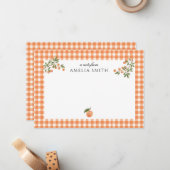 Carte de correspondance à carreaux sur mesure thèm (Devant/Arrière en situation)