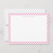 Carte De Correspondance À damiers rose moderne (Devant)